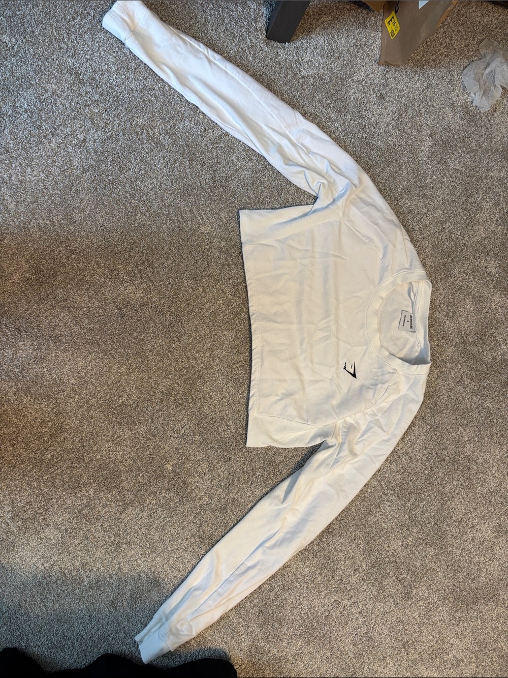 Gymshark White cropped Long-Sleeve